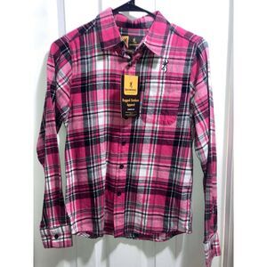 New with Tags XL Girls Browning Hobblecreek Pink Plaid Flannel